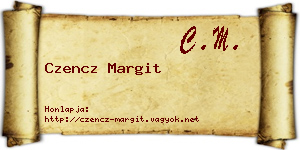 Czencz Margit névjegykártya